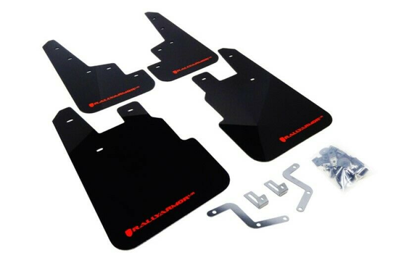 Rally Armor For 14-18 Subaru Forester Mud Flaps Red Logo - MF28-UR-BLK/RD