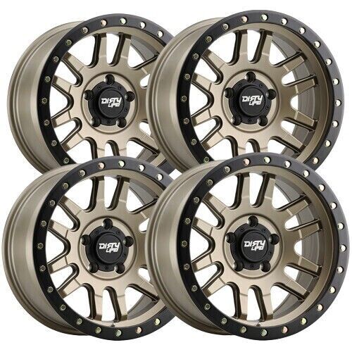 (Set of 4) Dirty Life 9309 Canyon Pro 17x9 5x5" -12mm Gold Wheels Rims 17" Inch