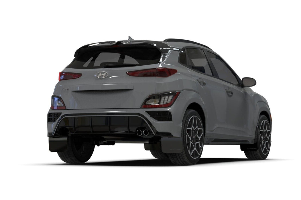 Rally Armor UR Black Mud Flaps w/ White Logo for 2022-2023 Hyundai Kona N-Line
