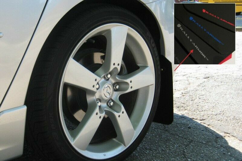 Rally Armor Rally Mud Flaps (Black/ Silver Logo) For 04-09 Mazda 3/ Speed3
