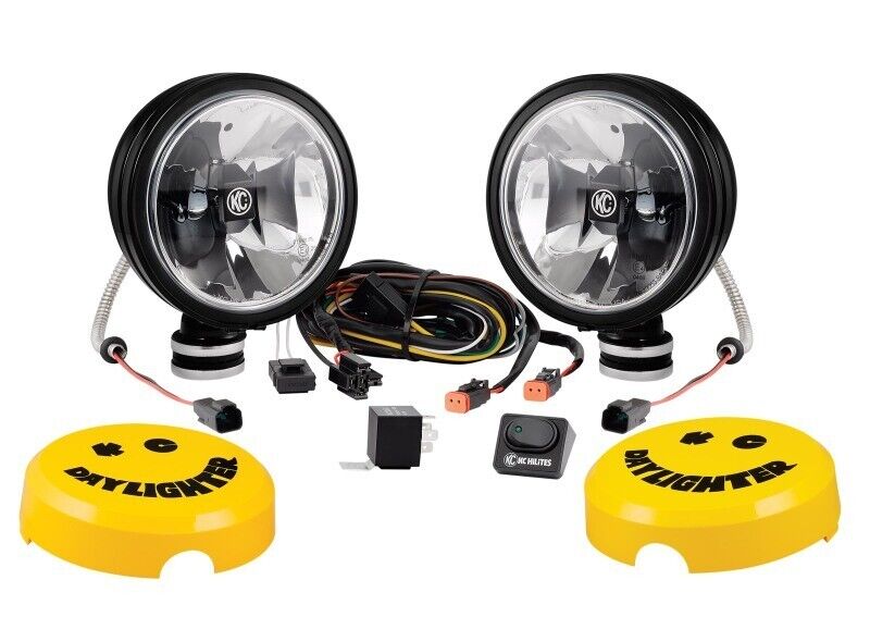 KC HiLiTES 653 Set of 2 Black Daylighter Gravity LED Driving Lights w/Harness