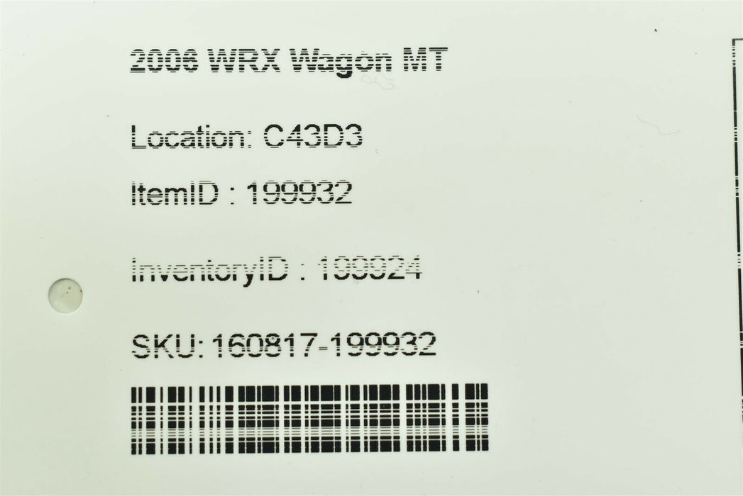 02-07 Subaru Impreza WRX STI Door Handle Exterior Rear Left LH 2002-2007