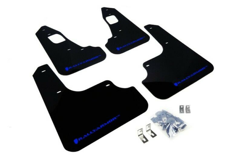 Rally Armor Rally Mud Flaps (Black/ Blue Logo) For 08+ Mitsubishi Evolution X