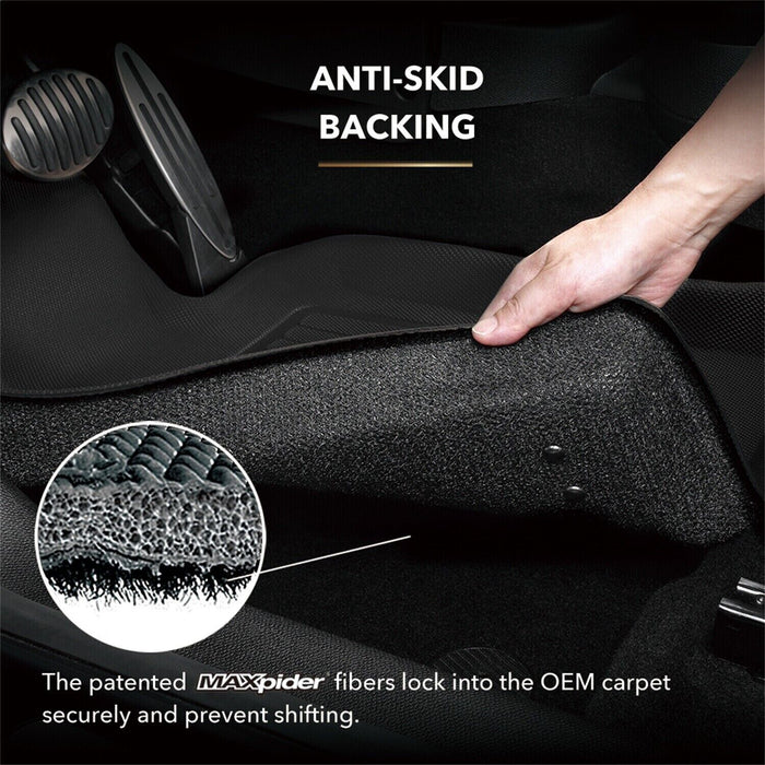 3D Maxpider Black L1FR07901509 Kagu 3 Row Floor Mat Set for 11-14 Ford Explorer