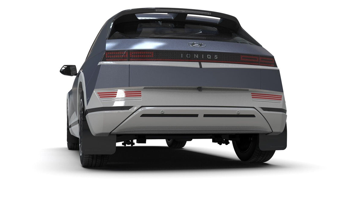 Rally Armor UR Black Mud Flaps w/ White Logo for 2022-2023 Hyundai Ioniq 5
