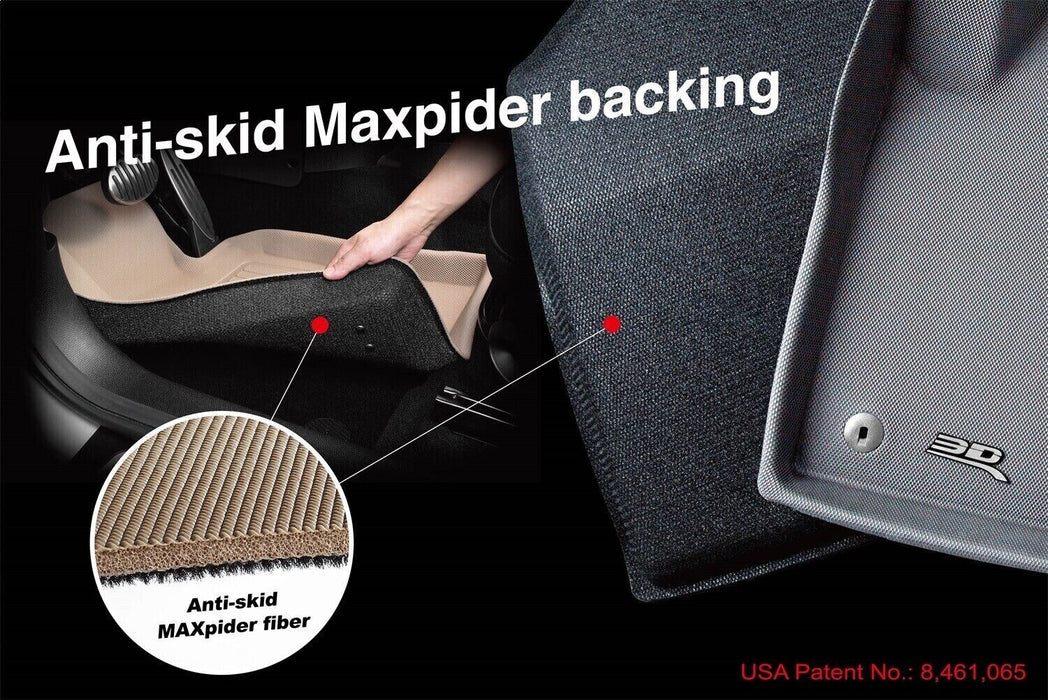 3D Maxpider Black L1FR08301509 Kagu 2 Row Floor Mats for 15-20 Ford F150