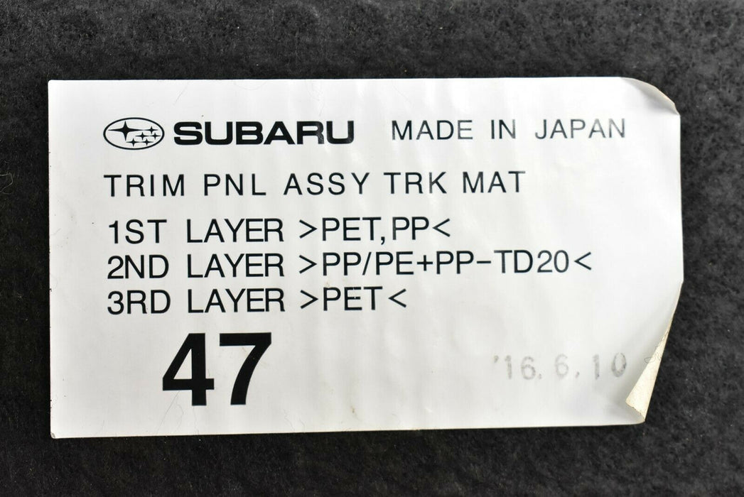 2015-2019 Subaru WRX STI Cargo Spare Tire Mat Carpet Liner Cover OEM 15-19