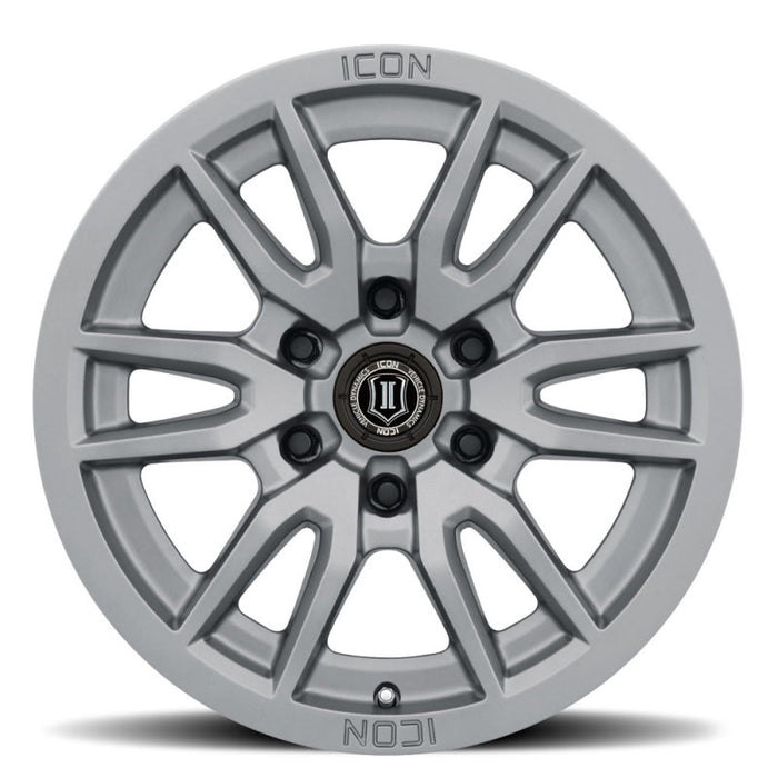 ICON Fits Vector 6 17x8.5 6x5.5 0mm Offset 4.75in BS 106.1mm Bore Titanium Wheel