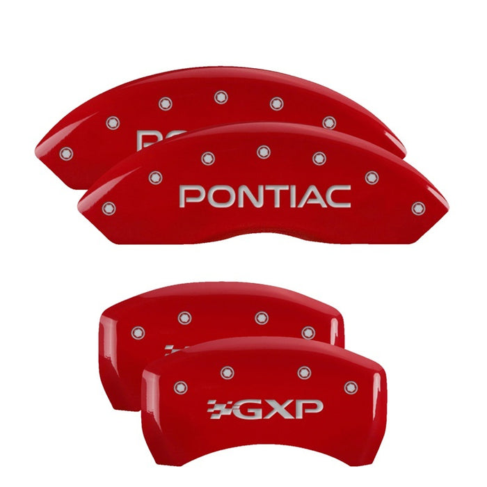 MGP Fits 4 Caliper Covers Engraved Front Pontiac Engraved Rear GXP Red Finish