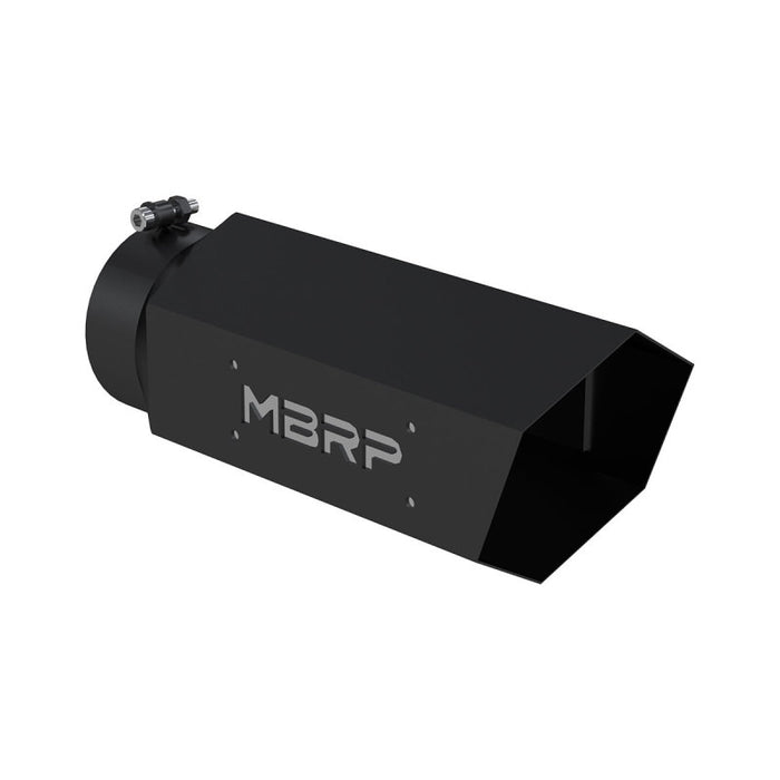 MBRP Fits Universal Hex Tip 5in Inlet 16in Length W/ Logo - Black Coated