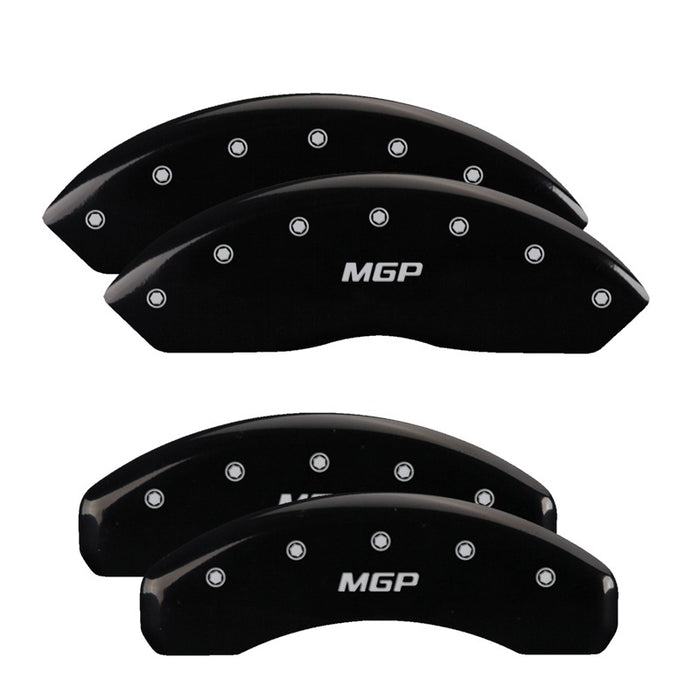 MGP Fits 4 Caliper Covers Engraved Front &amp; Rear Escalade Black Finish Silver