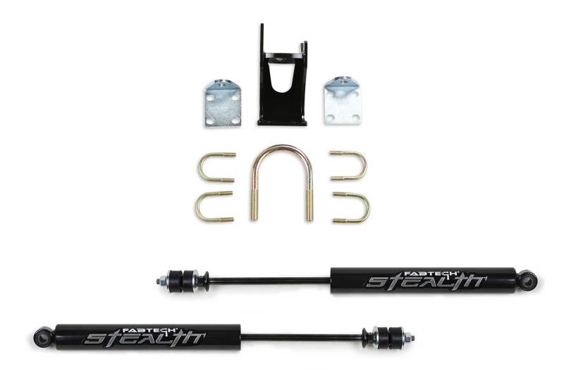 Fabtech Fits 05-20 Ford F250/350 4WD Dual Stealth Steering Stabilizer Kit -