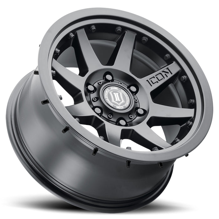 ICON Rebound Fits Pro 17x8.5 6x5.5 0mm Offset 4.75in BS 106.1mm Bore Satin Black