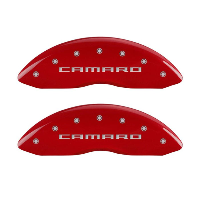 MGP Fits 4 Caliper Covers Engraved Front Gen 5/Camaro Engraved Rear Gen 5/RS Red