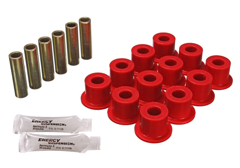 Fits Energy Suspension 72-81 Scout II Red Front &amp; Rear Leaf Spring Bushing