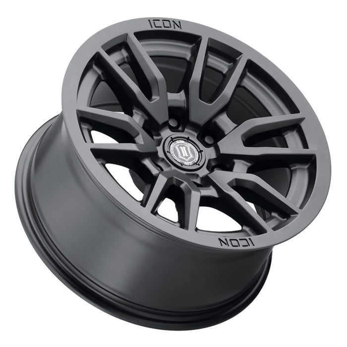 ICON Fits Vector 6 17x8.5 6x5.5 0mm Offset 4.75in BS 106.1mm Bore Satin Black