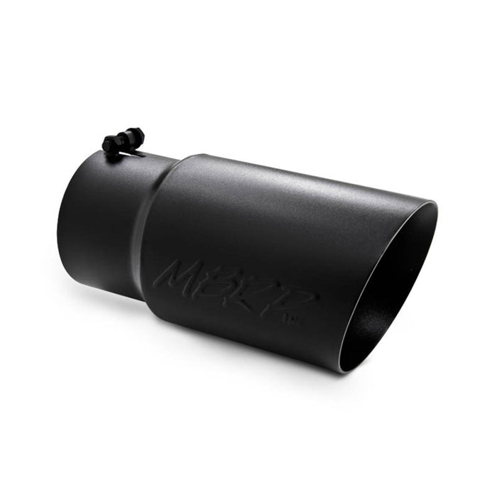 MBRP Fits Universal Tip 6 O.D. Dual Wall Angled 5 Inlet 12 Length - Black Finish