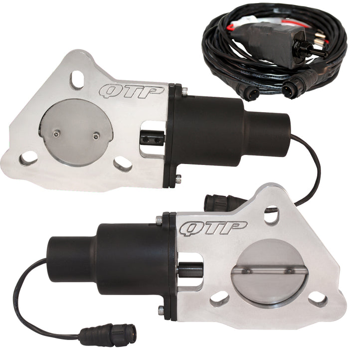 QTP 2.5in Bolt-On QTEC Dual Fits Electric Cutout Valves - Pair