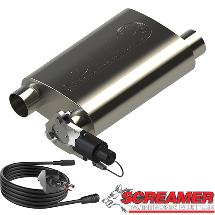 QTP 2.5in Weld-On Fits 304SS Reverse Screamer Muffler W/bolt-on QTEC Electric