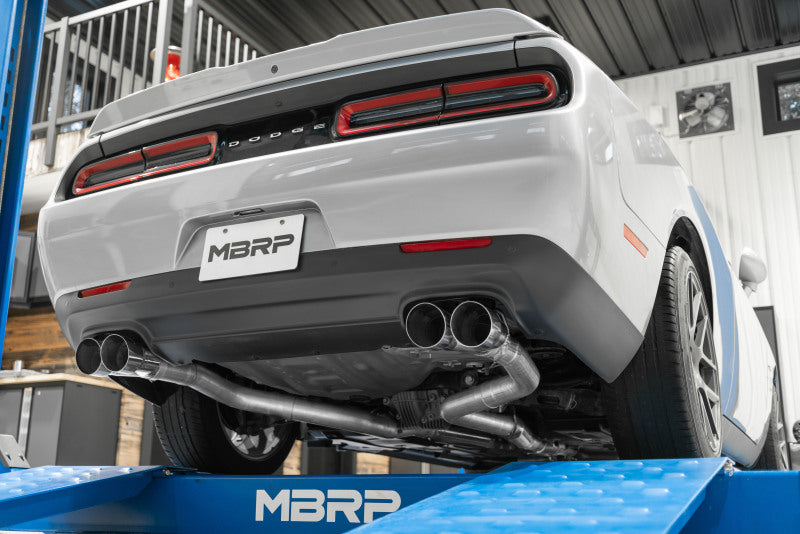 MBRP Fits 15-16 Dodge Challenger RT 5.7L T304 SS 3in Dual Rear Cat-back CF Quad