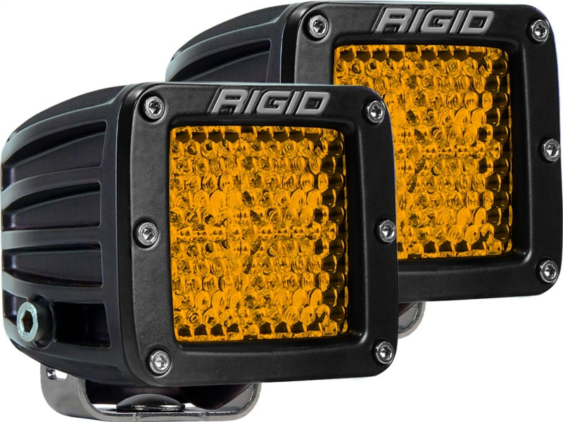 Fits Rigid Industries D-Series - Diffused Rear Facing High/Low - Amber - Pair