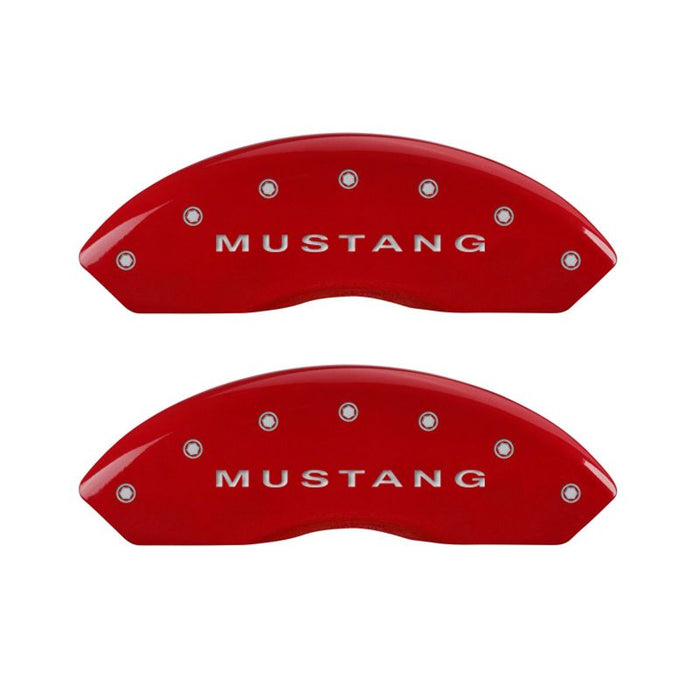 MGP Fits 4 Caliper Covers Engraved Front Mustang Engraved Rear S197/GT Red