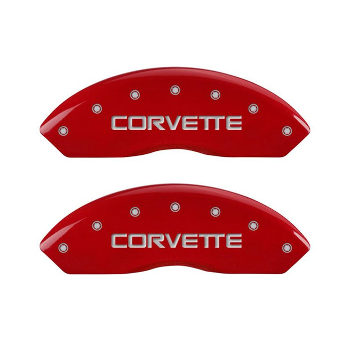 MGP Fits 4 Caliper Covers Gloss Red Engraved With Corvette C4 (Full Kit 4