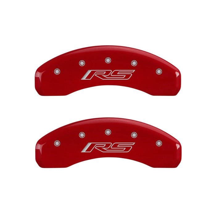 MGP Fits 4 Caliper Covers Engraved Front Gen 5/Camaro Engraved Rear Gen 5/RS Red