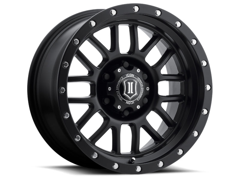 ICON Fits Alpha 17x8.5 6x5.5 0mm Offset 4.75in BS 106.1mm Bore Satin Black Wheel