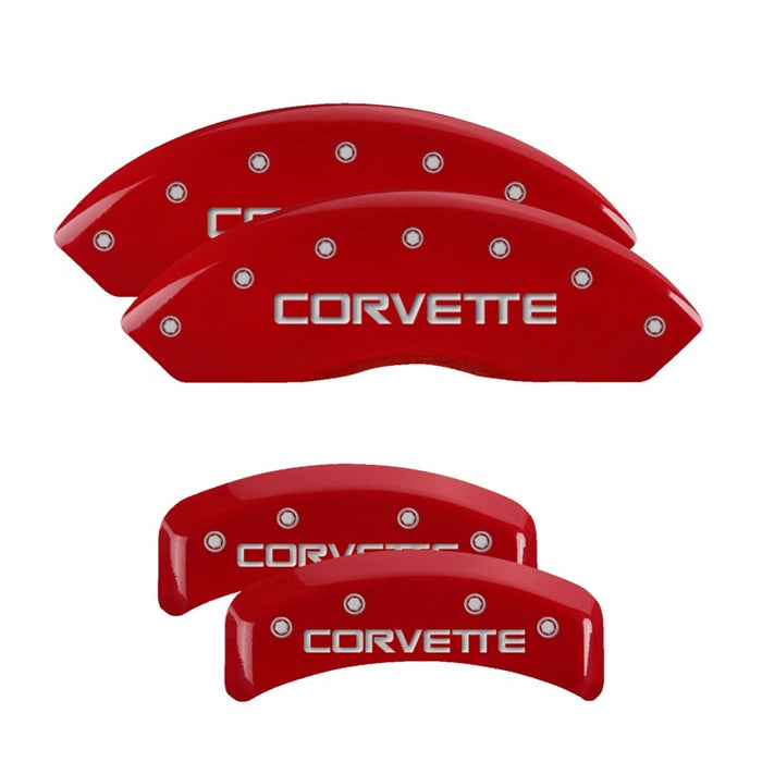 MGP Fits 4 Caliper Covers Gloss Red Engraved With Corvette C4 (Full Kit 4