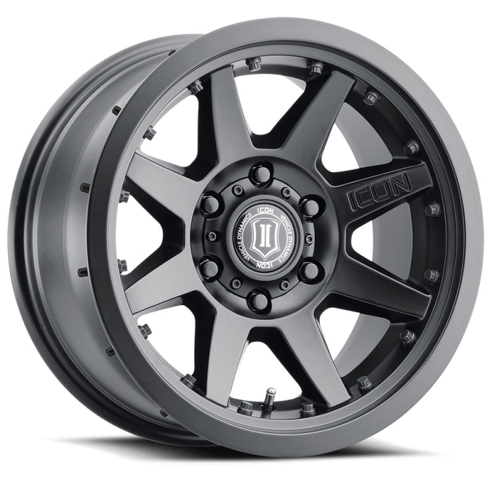 ICON Rebound Fits Pro 17x8.5 6x5.5 0mm Offset 4.75in BS 106.1mm Bore Satin Black