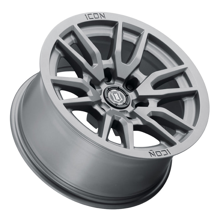 ICON Fits Vector 6 17x8.5 6x5.5 0mm Offset 4.75in BS 106.1mm Bore Titanium Wheel