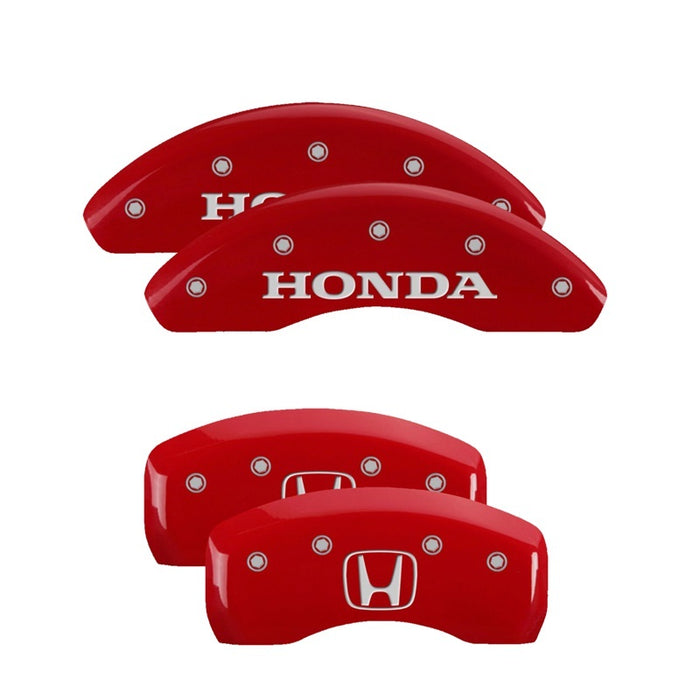 MGP Fits 4 Caliper Covers Engraved Front Honda Engraved Rear H Logo Red Finish