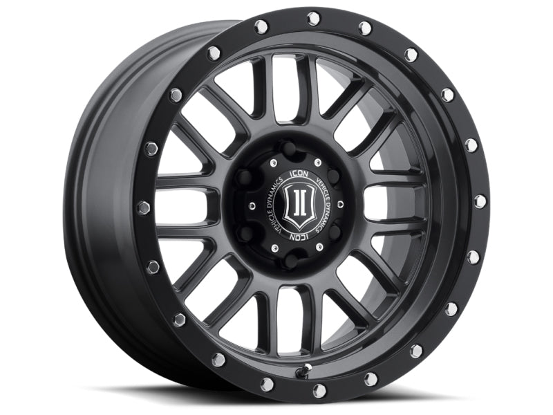 ICON Fits Alpha 17x8.5 6x5.5 0mm Offset 4.75in BS 106.1mm Bore Gun Metal Wheel