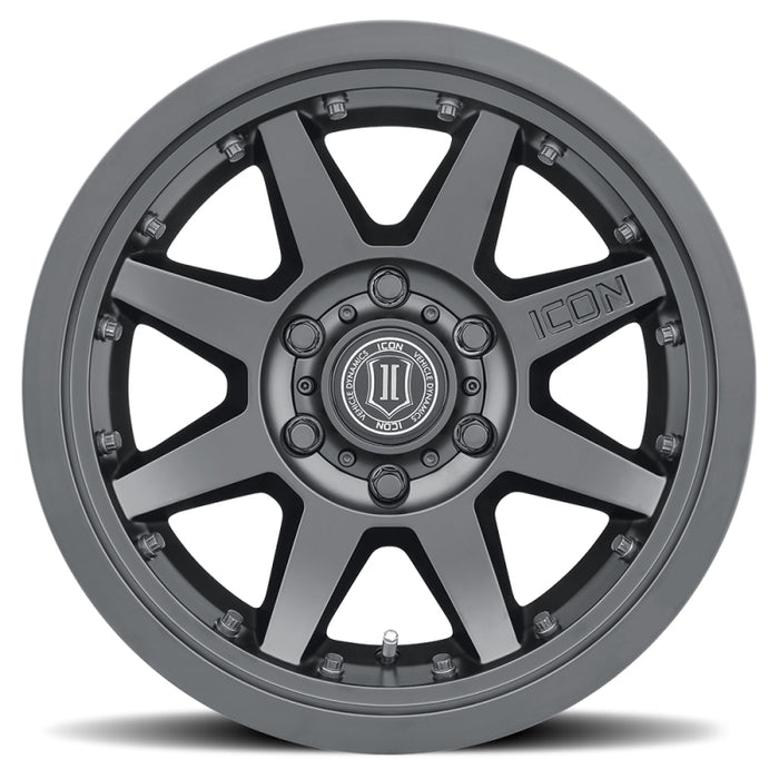 ICON Rebound Fits Pro 17x8.5 6x5.5 0mm Offset 4.75in BS 106.1mm Bore Satin Black