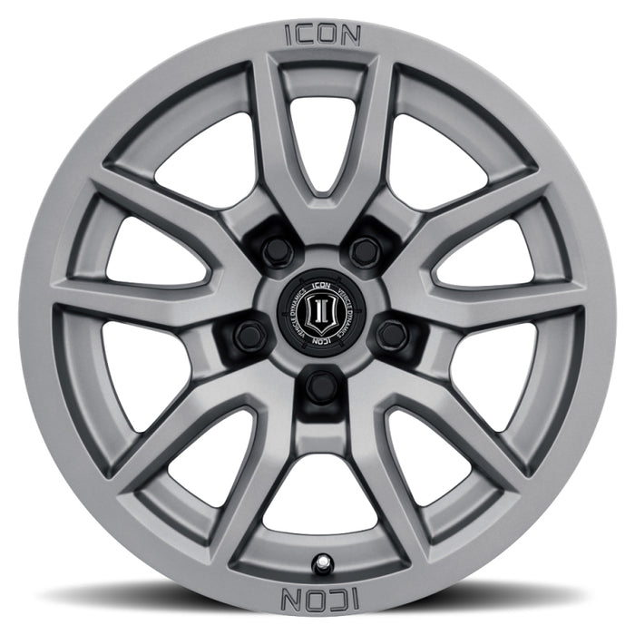 ICON Fits Vector 5 17x8.5 5x150 25mm Offset 5.75in BS 110.1mm Bore Titanium