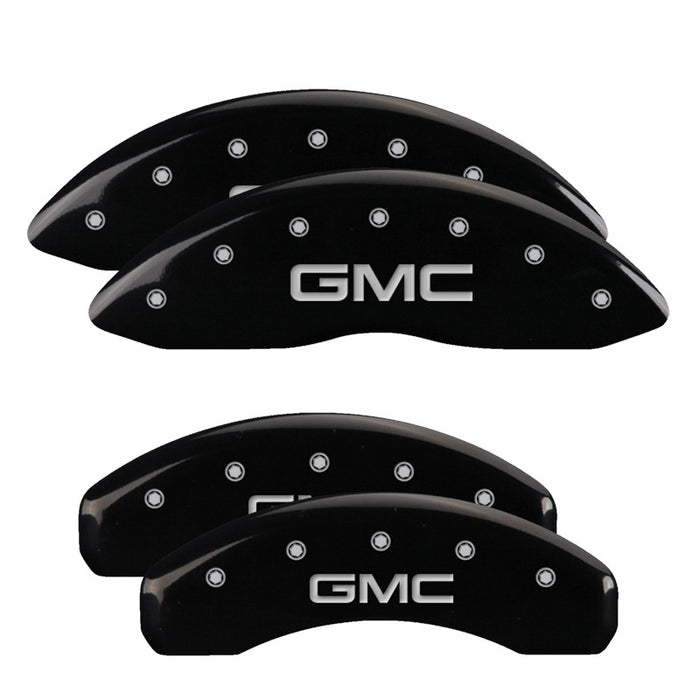 MGP Fits 4 Caliper Covers Engraved Front &amp; Rear 300 Black Finish Silver Ch