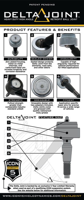 ICON Fits 2005+ Toyota Tacoma/2007+ Toyota Tundra Non-ICON UCA 1in Retrofit