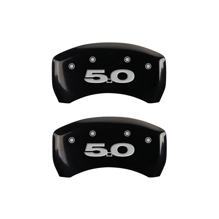 MGP Fits 4 Caliper Covers Engraved Front Mustang Engraved Rear 50 Black Finish