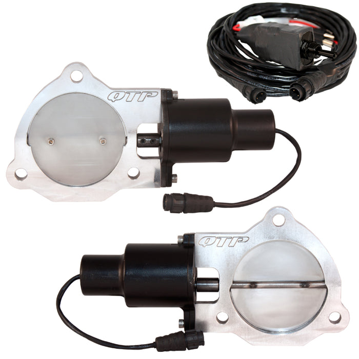 QTP 3.5in Bolt-On QTEC Dual Fits Electric Cutout Valves - Pair